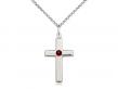  Cross Neck Medal/Pendant w/Garnet Stone Only for January 