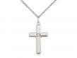  Cross Neck Medal/Pendant w/Light Amethyst Stone for June 