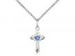  Cross Neck Medal/Pendant w/Sapphire Stone Only for September 