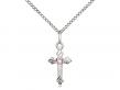  Cross Neck Medal/Pendant w/Light Amethyst Stone Only for June 