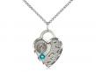  Footprints/Heart Neck Medal/Pendant w/Zircon Stone Only for December 