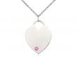  Large Heart Neck Medal/Pendant w/Rose Stone Only for October 