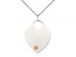  Medium Heart Neck Medal/Pendant w/Topaz Stone Only for November 