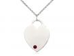  Large Heart Neck Medal/Pendant w/Garnet Stone Only for January 