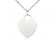  Large Heart Neck Medal/Pendant w/Crystal Stone Only for April 