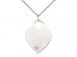  Medium Heart Neck Medal/Pendant w/Light Amethyst Stone Only for June 