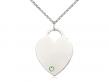  Medium Heart Neck Medal/Pendant w/Peridot Stone Only for August 