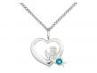  Heart/Guardian Angel Neck Medal/Pendant w/Zircon Stone Only for December 