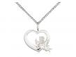  Heart/Guardian Angel Neck Medal/Pendant w/Crystal Stone Only for April 