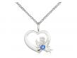  Heart/Guardian Angel Neck Medal/Pendant w/Sapphire Stone Only for September 