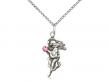  Guardian Angel Neck Medal/Pendant w/Rose Stone Only for October 