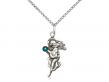  Guardian Angel Neck Medal/Pendant w/Emerald Stone Only for May 