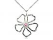  Five Petal Flower Neck Medal/Pendant w/Rose Stone Only for October 