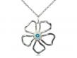  Five Petal Flower Neck Medal/Pendant w/Zircon Stone Only for December 