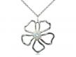  Five Petal Flower Neck Medal/Pendant w/Aqua Stone Only for March 