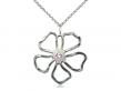  Five Petal Flower Neck Medal/Pendant w/Light Amethyst Stone Only for June 