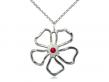  Five Petal Flower Neck Medal/Pendant w/Ruby Stone Only for July 