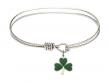  Shamrock Charm Bangle Bracelet 