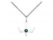  Holy Spirit Neck Medal/Pendant w/Emerald Stone for May 