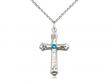  Cross Neck Medal/Pendant w/Zircon Stone Only for December 