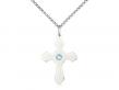  Cross Neck Medal/Pendant w/Aqua Stone Only for March 