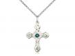  Cross Neck Medal/Pendant w/Emerald Stone Only for May 