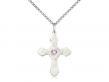  Cross Neck Medal/Pendant w/Light Amethyst Stone Only for June 