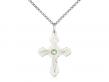  Cross Neck Medal/Pendant w/Peridot Stone Only for August 