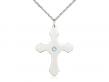  Cross Neck Medal/Pendant w/Aqua Stone Only for March 