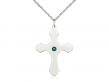  Cross Neck Medal/Pendant w/Emerald Stone Only for May 