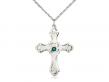  Cross Neck Medal/Pendant w/Emerald Stone Only for May 