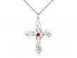  Cross Neck Medal/Pendant w/Ruby Stone Only for July 