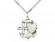  Faith, Hope & Charity Neck Medal/Pendant w/Aqua Stone Only for March 