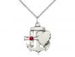  Faith, Hope & Charity Neck Medal/Pendant w/Ruby Stone Only for July 