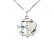  Faith, Hope & Charity Neck Medal/Pendant w/Sapphire Stone Only for September 