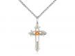  Cross on Cross Neck Medal/Pendant w/Topaz Only for November 