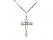  Cross on Cross Neck Medal/Pendant w/Sapphire Only for September 