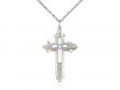  Cross on Cross Neck Medal/Pendant w/Aqua Stone Only for March 