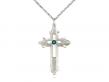  Cross on Cross Neck Medal/Pendant w/Emerald Stone Only for May 