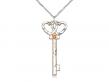  Key w/Double Hearts Neck Medal/Pendant w/Topaz Stone Only for November 