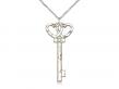  Key w/Double Hearts Neck Medal/Pendant w/Peridot Stone Only for August 