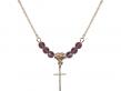  Nail Cross Medal Birthstone Necklace Available in 15 Colors 