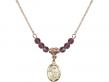  Guardian Angel Medal Birthstone Necklace Available in 15 Colors 