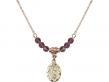  O/L of Guadalupe Medal Birthstone Necklace Available in 15 Colors 