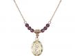  St. Jude Medal Birthstone Necklace Available in 15 Colors 