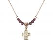  5-Way/Chalice Medal Birthstone Necklace Available in 15 Colors 