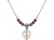  Holy Spirit Medal Birthstone Necklace Available in 15 Colors 