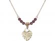  St. Michael Heart Medal Birthstone Necklace Available in 15 Colors 