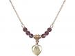  O/L of Guadalupe Medal Birthstone Necklace Available in 15 Colors 