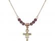  San Damiano Crucifix Medal Birthstone Necklace Available in 15 Colors 